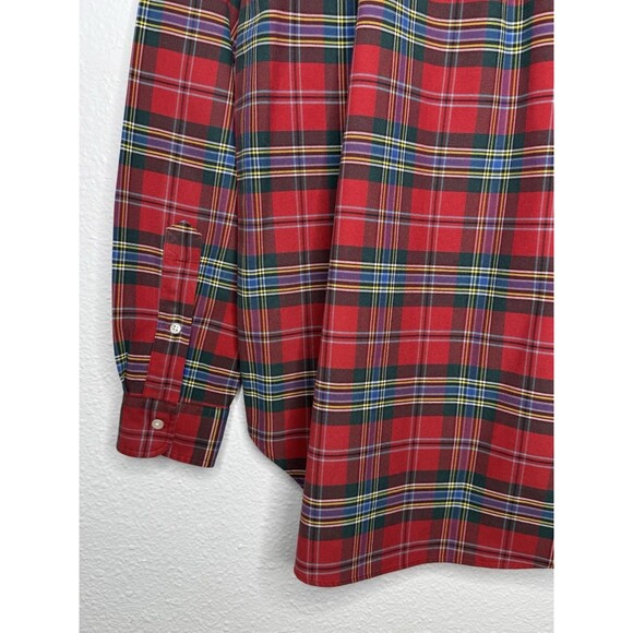 Vintage Polo Ralph Lauren Red Green Plaid Tartan Plaid Button Down Shirt Small - Picture 11 of 16